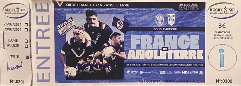 Lire la suite à propos de l’article Double confrontation U17 France Angleterre le 26 et 29 juillet à Nantes à 18h30 Stade Michel Lecointre